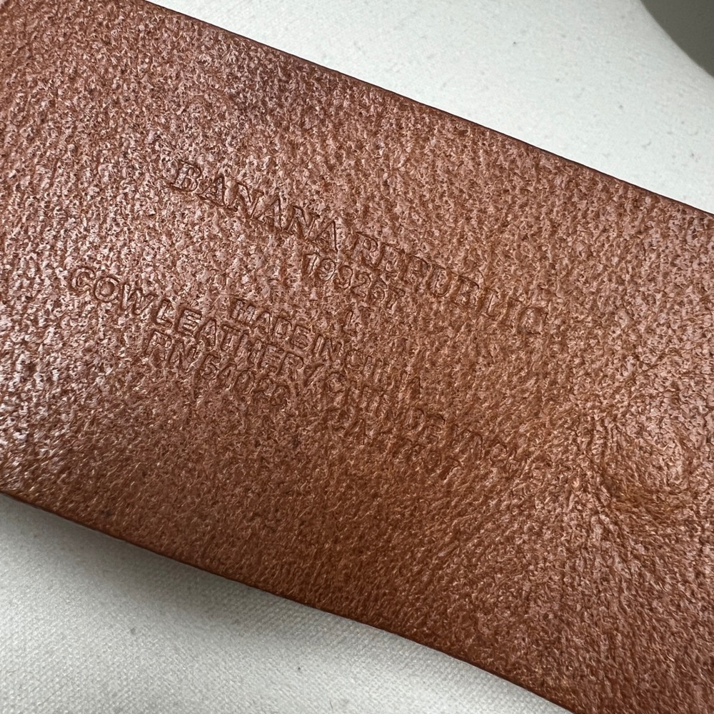 Vintage Banana Republic Cage Belt Large Brown Leather O-Ring Boho Y2K Wide Thick - Picture 7 of 9